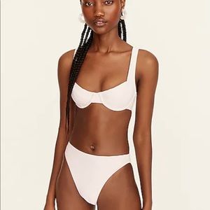 NWT J.Crew Cross-Back Ribbed Underwire Bikini & Bottoms